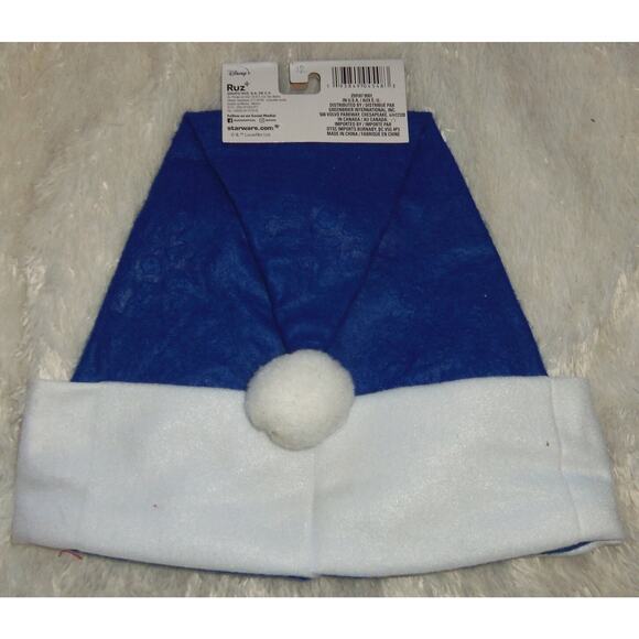 Christmas Santa Hats Disney Din Grogu Baby Yoda Yellow background 16" Blue Felt - Picture 4 of 4